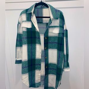 Oversized green flannel
